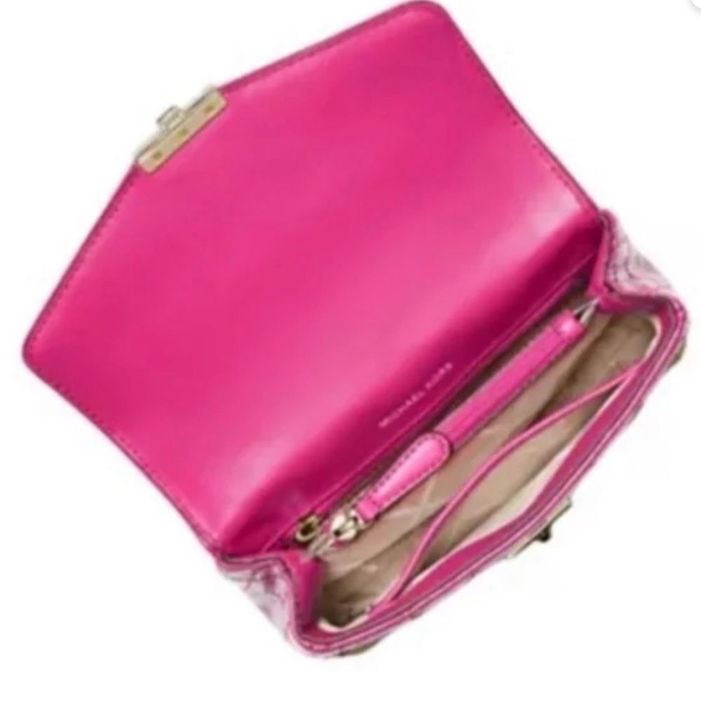 NEW! Michael Kors Wild Berry Soho Studded Quilted Patent Leather Shoulder Bag - Picture 4 of 8
